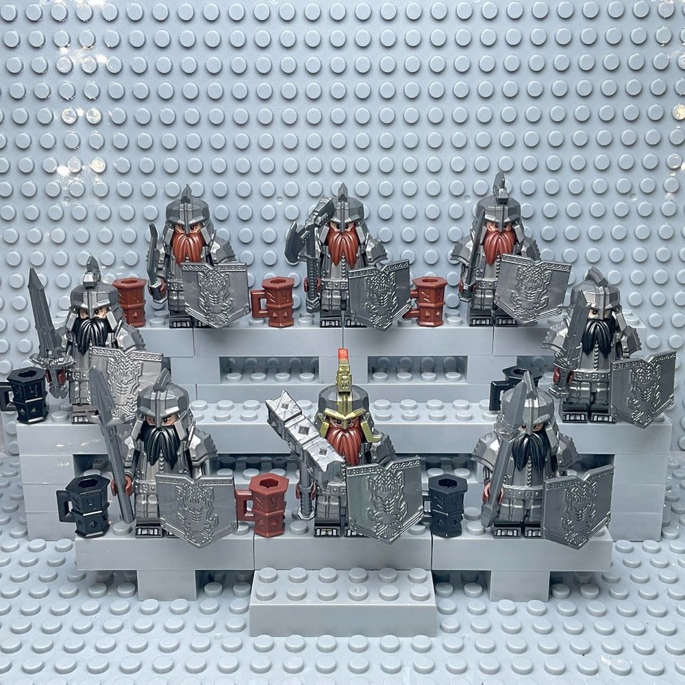 Lord of the Rings Dwarves Warriors Custom Minifigure Lot of 8